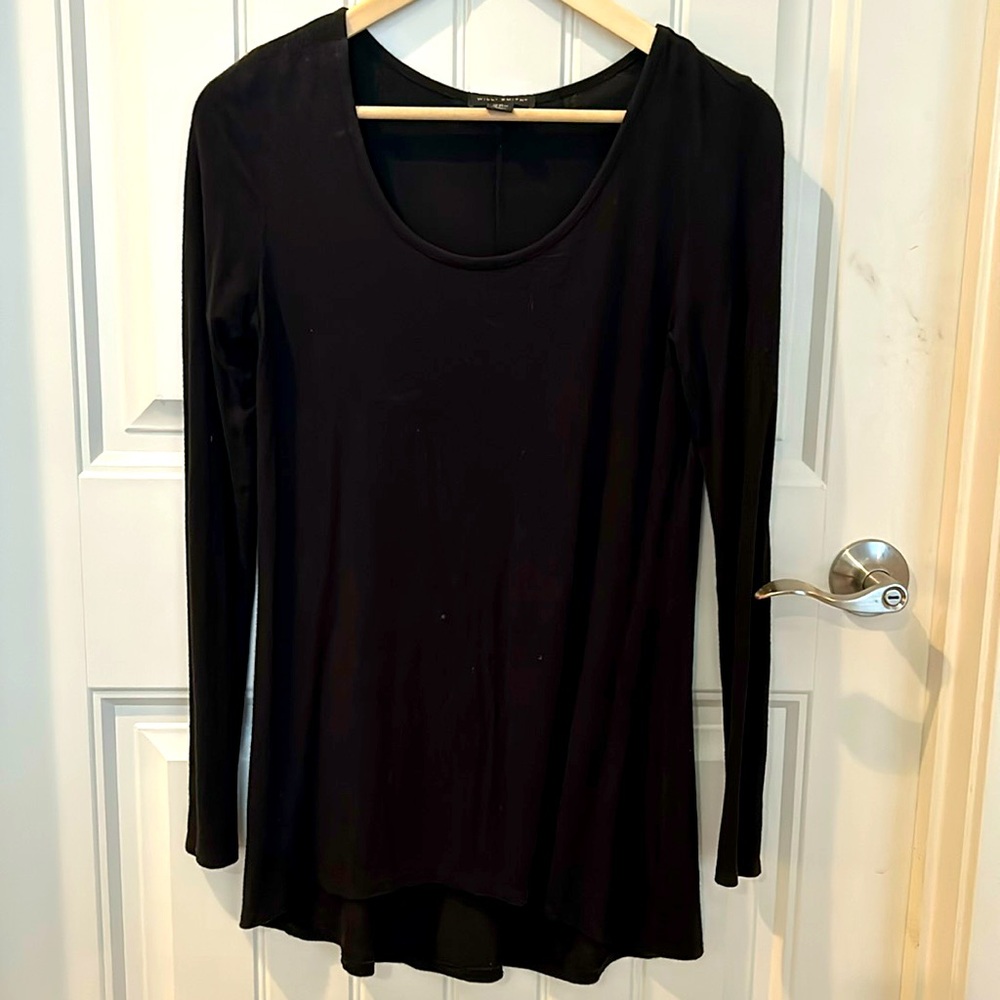 Willi Smith - Black long sleeve lightweight tunic top